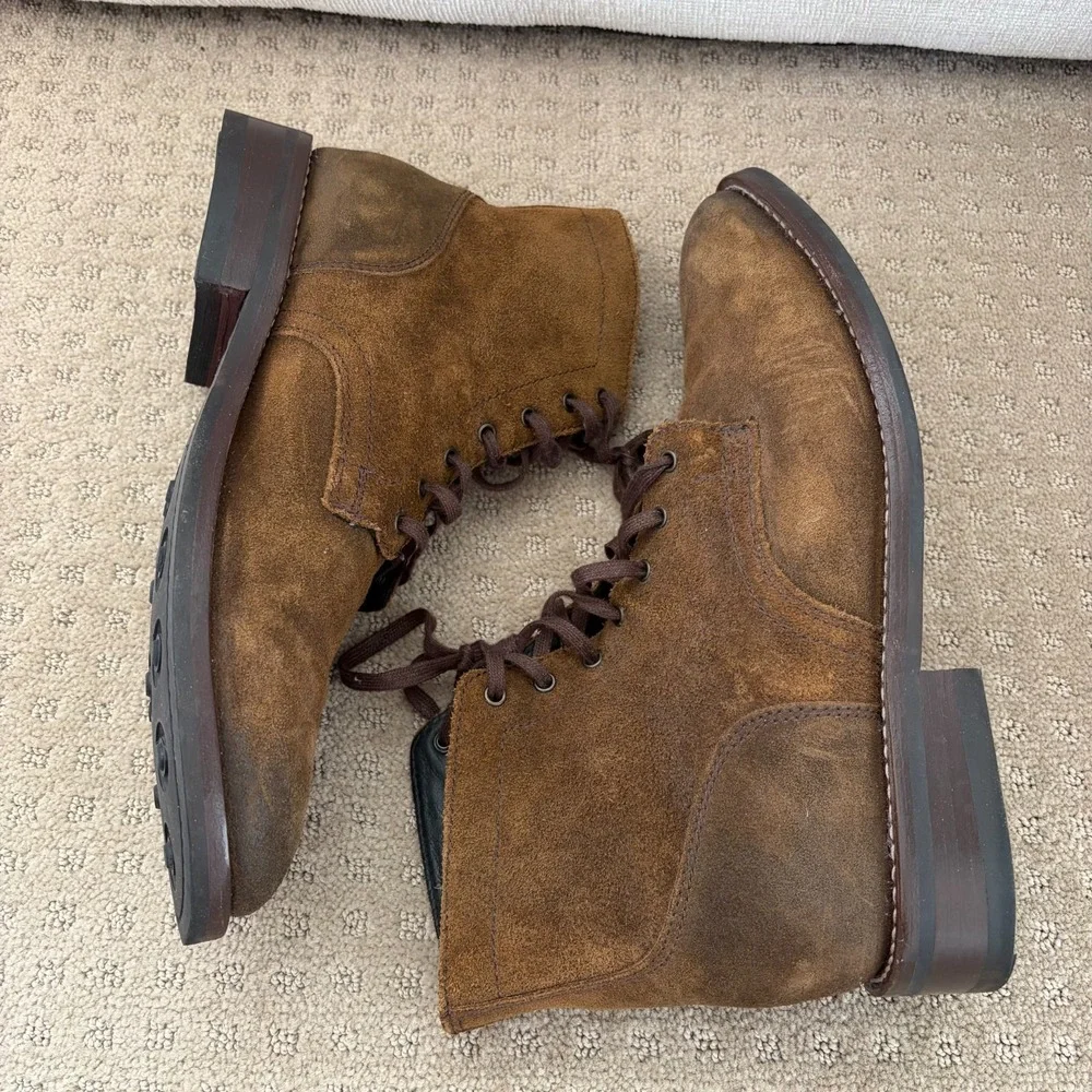 Thursday‎ Boot Company President Everyday Boots Mocha Suede Lace Up Men US 12
